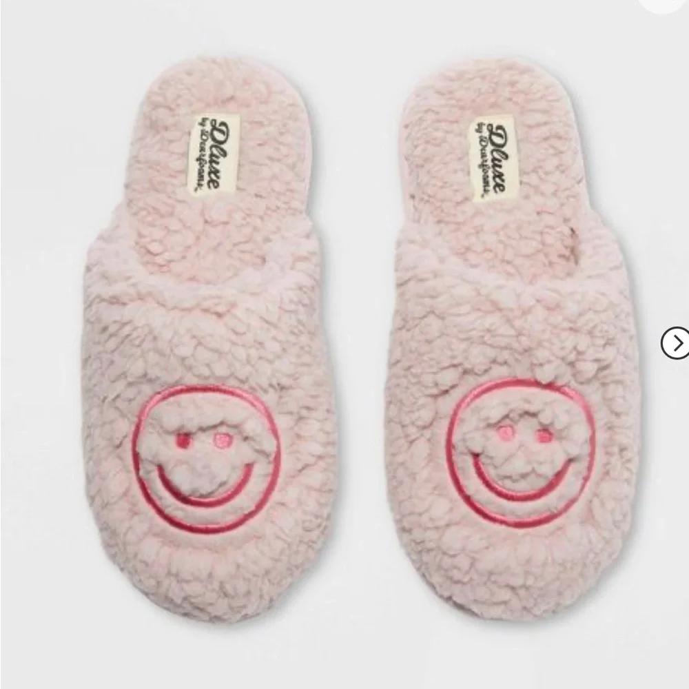 dluxe by dearfoams Kids' Happy Face Slide Slippers